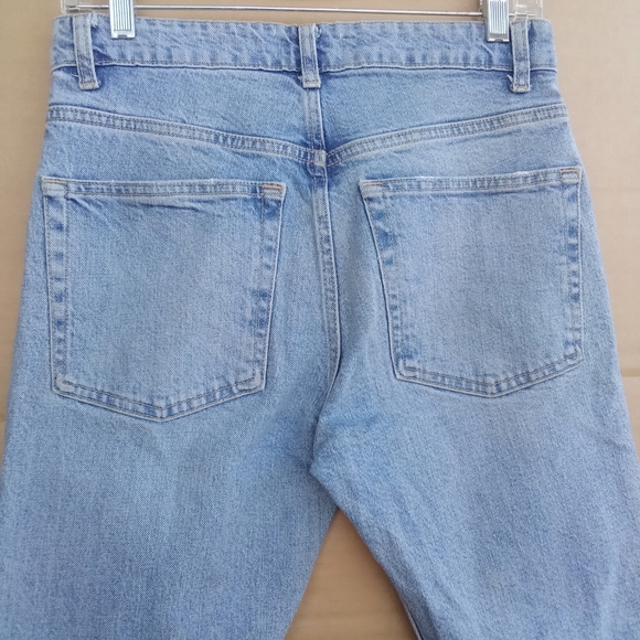 Women's Zara Denim Distressed Style Cotton Jeans Medium Wash - Picture 9 of 13